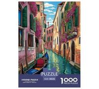 Ciudad del Agua de Venecia Puzzles Imposible,desafío for Adults Entretenimiento Creativo 1000 Piezas Obra De Arte De Juego De para Adultos, Regalos A Partir De 14 Años 38x26cm/1000pcs