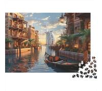 Ciudad del Agua de Venecia Rompecabezas 1000 Piezas Acertijos Inteligentes Desafío Imposible Papel Adultos Familia Regalo Navidad 52x38cm/1000pcs