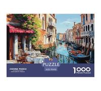 Ciudad del Agua de Venecia Rompecabezas Regalo Creativo Decoración del Hogar 1000 Piezas Paisaje Urbano Rompecabezas Imposible Juguetes Desafiantes para Adultos Y Niños 70x50cm/1000pcs