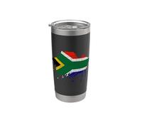 Ciudad del Cabo Skyline Sudáfrica Bandera Arte Cape Town Vaso térmico de acero inoxidable de doble pared