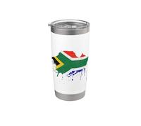 Ciudad del Cabo Skyline Sudáfrica Bandera Arte Cape Town Vaso térmico de acero inoxidable de doble pared