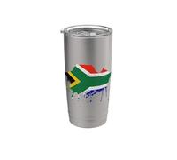 Ciudad del Cabo Skyline Sudáfrica Bandera Arte Cape Town Vaso térmico de acero inoxidable de doble pared