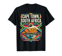 Ciudad del Cabo Sudáfrica Bandera Table Mountain Travel Art Camiseta