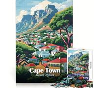 Ciudad del Cabo, Sudáfrica Rompecabezas ilustrado para Adolescentes, 1000 Piezas Desafío Inteligente Escape Relajante Cierre Fino Bonito Regalo (50x75cm)