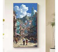 Ciudad Diamond Painting Adultos, Diamond Painting Calle Pintura de Diamante para Niños DIY 5D Cristal Strass Bordado Punto de Cruz Puzzle Dibujos con Diamantes Kit Decoración Hogar 40x80cm z2-21tb