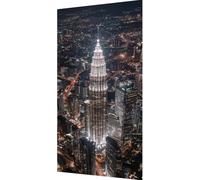 Ciudad Diamond Painting Kit Completo Adultos, Diamond Painting Vista nocturna Pintura Diamante Adultos 5D Strass Punto de Cruz Puzzle Diamantes Manualidades Kit para Decoración Hogar 50x100cm ed18-i6