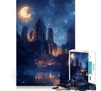 Ciudad en ruinas bajo el Cielo Nocturno, Rompecabezas de 1000 Piezas para Adultos, Juguete Inteligente para el hogar, Corte Suave, Sorpresa navideña (38x52cm)
