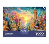Ciudad encantada con Puente de Piedra Puzzle De 1000 Piezas Ciudad Europea Ideal para Hombres, Mujeres, Niños Y Ancianos 70x50cm/1000pcs
