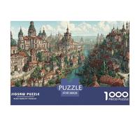 Ciudad Estilo Europeo Puzzle De 1000 Piezas Un Desafiante Juguetes Resistentes A La Presión para Toda La Familia Regalos Familiares para Adultos Y Niños 38x26cm/1000pcs