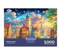 Ciudad Europea con Torres al Atardecer Puzzle De 1000 Piezas para Adultos Y Niños A Partir De 12 Años Ciudad Europea Juego Desafiante Y De Ingenio 70x50cm/1000pcs