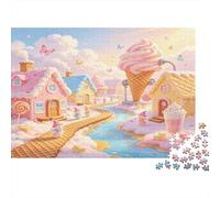 Ciudad Fantasía Helado Puzzle de 1000 Piezas Papel para Adultos Mundo Dulce Relajante Concentración Decoración Hogar Regalo 38x26cm/1000pcs