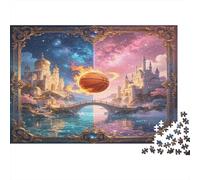 Ciudad Fantástica Puente Planeta Puzzle para Adultos Puzzle de 1000 Piezas Papel Escena Relajante Concentración Regalo Decoración Hogar Nan