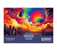 Ciudad Futura Puzzle para Adultos Puzzle de 1000 Piezas Cielo Arcoíris Puzzle para Toda la Familia Relajación Hogar 52x38cm/1000pcs