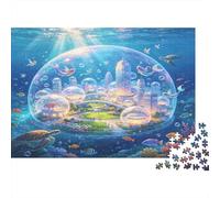 Ciudad Futura Submarina Puzzle de 1000 Piezas Papel Puzzle para Adultos Mundo Marino Fantástico Relajación Ocio Familiar Decoración Regalo 38x26cm/1000pcs