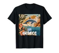 Ciudad Griega Fresca con Delfines y Naturaleza para los Amantes de Grecia Camiseta