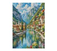 Ciudad Hallstatt Puzzle 300 Piezas Regalo Ideal Original Animales de compañía Lindos Rompecabezas 3D Obra De Arte para Hombres Y Mujeres DIY Creativo Aliviar Estrés 300 PCS