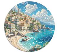 Ciudad Iya Rompecabezas Redondo 1000p Adultos-Niños Paisaje Arquitectura Ciudad Puntos escénicos Circular Puzzle Niños: Desafío Intelectual Toda Familia 1000pcs (67.5x67.5cm)