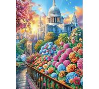 Ciudad junto al mar de flores Puzzle 300 Piezas Cartón Blanco Premium Para Expertos Cuentos de hadas de animales salvajes fantásticos Actividad Compartir Familia Desarrollo Cognitivo Garantía Satisfac