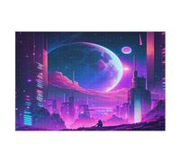 Ciudad Magnífica Puzzle de Madera Infantil 1000 Piezas - Juego Educativo Motricidad Fina Y Concentración - Puzzles para adultos (75×50cm)