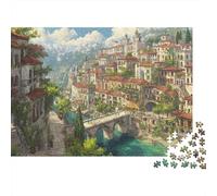 Ciudad Medieval Paisaje Puzzle 1000 Piezas De Cartón Grueso Juego De Rompecabezas En Paquete Anti Estrés Adultos para Actividad para Sobremesa como Regalo Original 70x50cm/1000pcs
