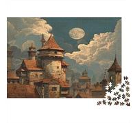 Ciudad Medieval Rompecabezas Sostenibles Estampados para Adultos De Madera De 38x26cm/1000pcs
