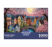 Ciudad Mejoras del Hogar Serie Pueblo Pequeño Un Único 1000 Piezas Rompecabezas para Adultos Colorido Resolviendo Enigmas, Desafiante y Mental Jigsaws Actividad Divertida para el Hogar