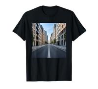 Ciudad Moderna Calle Simetría Arquitectura Urbana Escena Camiseta