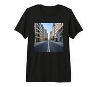 Ciudad Moderna Calle Simetría Arquitectura Urbana Escena Camiseta Premium