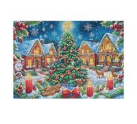 Ciudad navideña Nevada Rompecabezas 300 Piezas Cartón para Niños Mayores 14 Años Entretenimiento Casa Terapia Relajación Ocio Doméstico Detalle Único Original 300 PCS