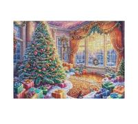 Ciudad navideña Noche Rompecabezas 300 Piezas Cartón Grueso para Coleccionistas Eventos Team Building Relajación Mental Ocio En Casa Reyes 300 PCS