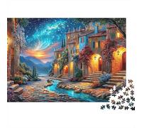 Ciudad Nocturna Arroyo Puzzle de 1000 Piezas Papel para Adultos Escenario Nocturno Puzzle para Toda la Familia 52x38cm/1000pcs
