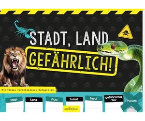 Ciudad, país, Peligroso!: con Muchas categorías Diferentes | Bloque de Juego con más de 90 Plantillas Coloridas y Muchas rúbricas Diferentes