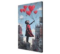 Ciudad Pintar por Numeros Adultos, Chica Pintura por Numeros Kit, Easy Paint by Numbers Adult Niños, con 3 Pinceles y Pigmento Acrílico, DIY Manualidades Home Decor Regalo 80x120 cm, con Marco, d518k