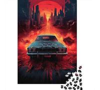 Ciudad Postapocalíptica Llamas Rojas Puzzle de 1000 Piezas Juego de Puzzle 1000 Piezas Puzzle para Adultos Relajación Decoración Regalo Familia 52x38cm/1000pcs