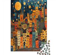 Ciudad Rompecabezas De Madera De 1000 Piezas para Adultos, para Desafiantes Juegos De Actividades Familiares, Rompecabezas De 1000 Piezas para Adultos 1000pcs (75x50cm)