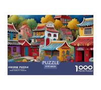 Ciudad Rompecabezas para Adultos 1000 Puzzles para AdultosSerie Pueblo Pequeño Puzzles Desafiantes Juego de Rompecabezas para Todas Las Mujeres, Regalos para Hombres ColourfuG 38x26cm/1000pcs