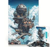 Ciudad Steampunk en el Cielo, Rompecabezas de 1000 Piezas para Adultos, Juguete para Ejercicio Mental, Diversión Compartida, Arte de Corte Preciso 50x75cm