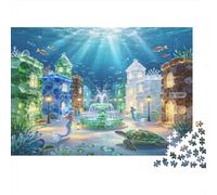 Ciudad Submarina Puzzle de 1000 Piezas Papel para Adultos Arquitectura Sumergida Relajante Enfoque Interacción Familiar Decoración Regalo 70x50cm/1000pcs