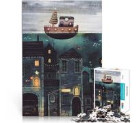 Ciudad submarina Rompecabezas para Adolescentes 1000 Piezas Juguetes educativos de Aprendizaje Juegos Familiares Grandes Regalos y Juguetes 38x26cm