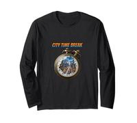 Ciudad Tiempo Break Reloj Urbano Horizonte Concepto Manga Larga