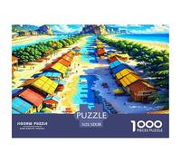 Ciudad Un Único 1000 Piezas RompecabezasSerie Pueblo Pequeño Colorido Resolviendo Enigmas Desafiante y Mental JigsawsPuzzles - 100% Cartón Reciclado100% Cartón Recvcled52x38cm/1000pcs