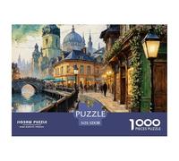 Ciudad Un Único 1000 Piezas RompecabezasSerie Pueblo Pequeño Colorido Resolviendo Enigmas Desafiante y Mental JigsawsPuzzles - 100% Cartón Reciclado100% Cartón Recvcled52x38cm/1000pcs