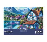 Ciudad Único 1000 Piezas Rompecabezas para Adultos Serie Pueblo Pequeño Colorido Resolviendo Enigmas Desafiante y Mental Jigsaws 100% Cartón Reciclado Juego de Rompecabezas o Me