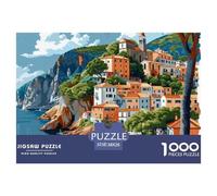 Ciudad Único 1000 Piezas Rompecabezas para Adultos Serie Pueblo Pequeño Colorido Resolviendo Enigmas Desafiante y Mental Jigsaws 100% Cartón Reciclado Juego de Rompecabezas o Me