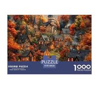Ciudad Único 1000 Piezas Rompecabezas para Adultos Serie Pueblo Pequeño Colorido Resolviendo Enigmas Desafiante y Mental Jigsaws 100% Cartón Reciclado Juego de Rompecabezas o Me