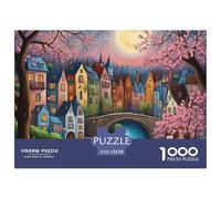 Ciudad Único 1000 Piezas Rompecabezas para AdultosSerie Pueblo Pequeño Colorido, Resolviendo Enigmas, Desafiante y Mental Jigsaws 100% Cartón Reciclado 1000 Puzzles Educativos 38x26cm/1000pcs