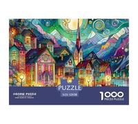 Ciudad Único 1000 Piezas Rompecabezas para AdultosSerie Pueblo Pequeño Colorido, Resolviendo Enigmas, Desafiante y Mental Jigsaws 100% Cartón Reciclado 1000 Puzzles Educativos 52x38cm/1000pcs