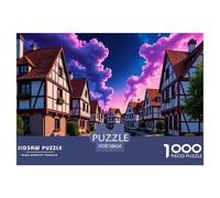 Ciudad Único 1000 Piezas Rompecabezas para AdultosSerie Pueblo Pequeño Colorido, Resolviendo Enigmas, Desafiante y Mental Jigsaws 100% Cartón Reciclado 1000 Puzzles Educativos 38x26cm/1000pcs