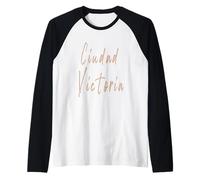 Ciudad Victoria México Diseño Vintage Elegante Camiseta Manga Raglan