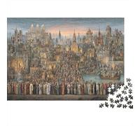 Ciudades Antiguas y catedrales Europeas Medievales Rompecabezas Puzzle,52x38cm/1000pcsAdulto Juego Educativo Decoración del Hogar